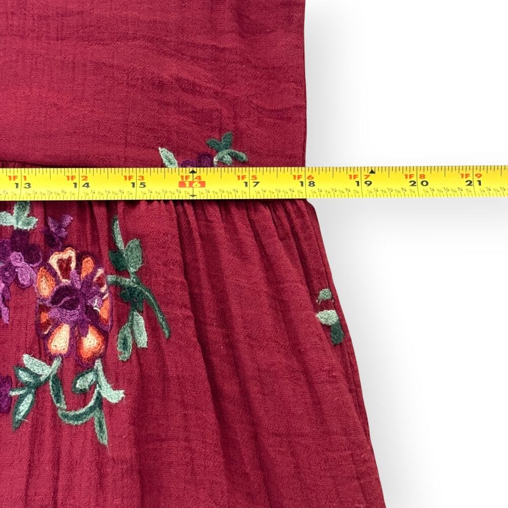 Figueroa and Flower Embroidered Floral Peasant Dress Large Cottage Boho Prairie - Picture 10 of 12